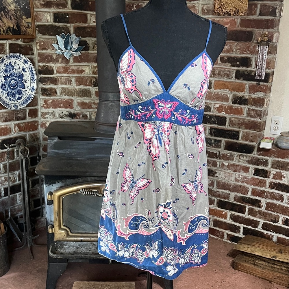 Floral Butterfly Print Dress